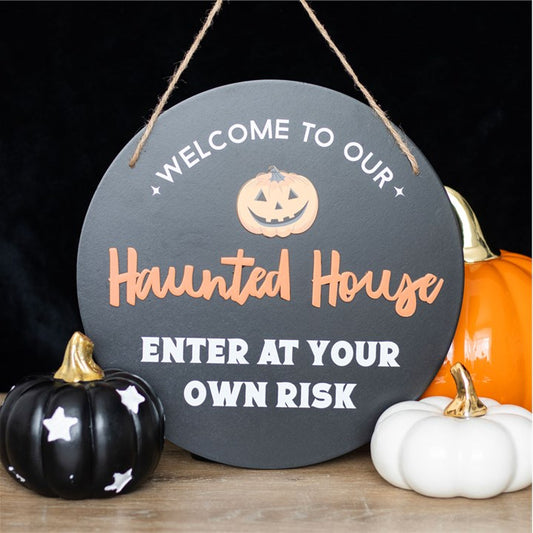 Pyöreä haunted house- kyltti